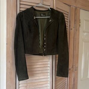 Resi Hammerer Australian designer vintage Green suede leather cropped jacket
